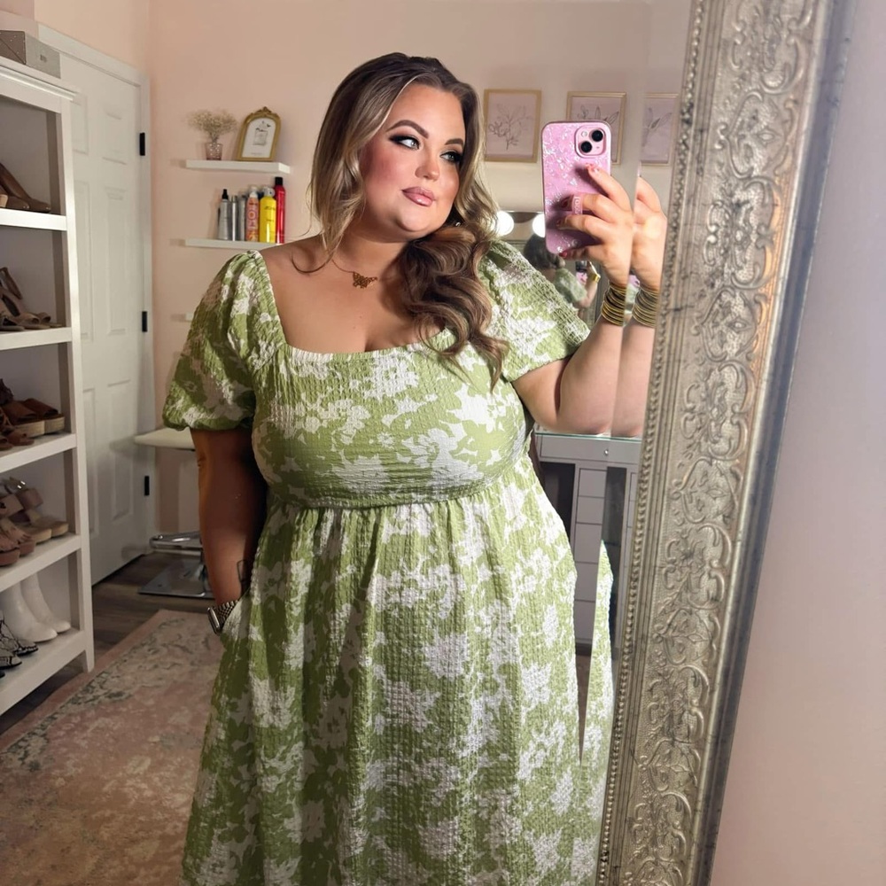 Green Floral Women's Dress